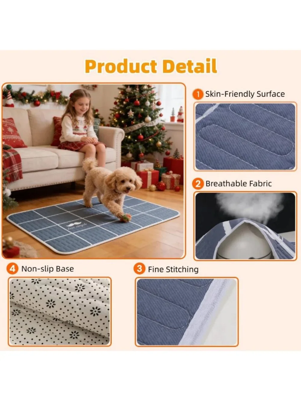 Super Absorbent Washable Puppy Pads with Pheromones - Leakproof & Non-Slip, 4